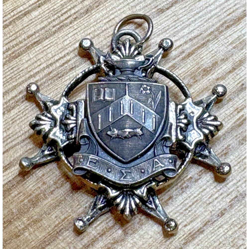 Vintage sorority necklace pendant epsilon summa alpha greek life sisterhood